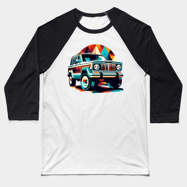 Jeep Wagoneer Baseball T-Shirt by Vehicles-Art